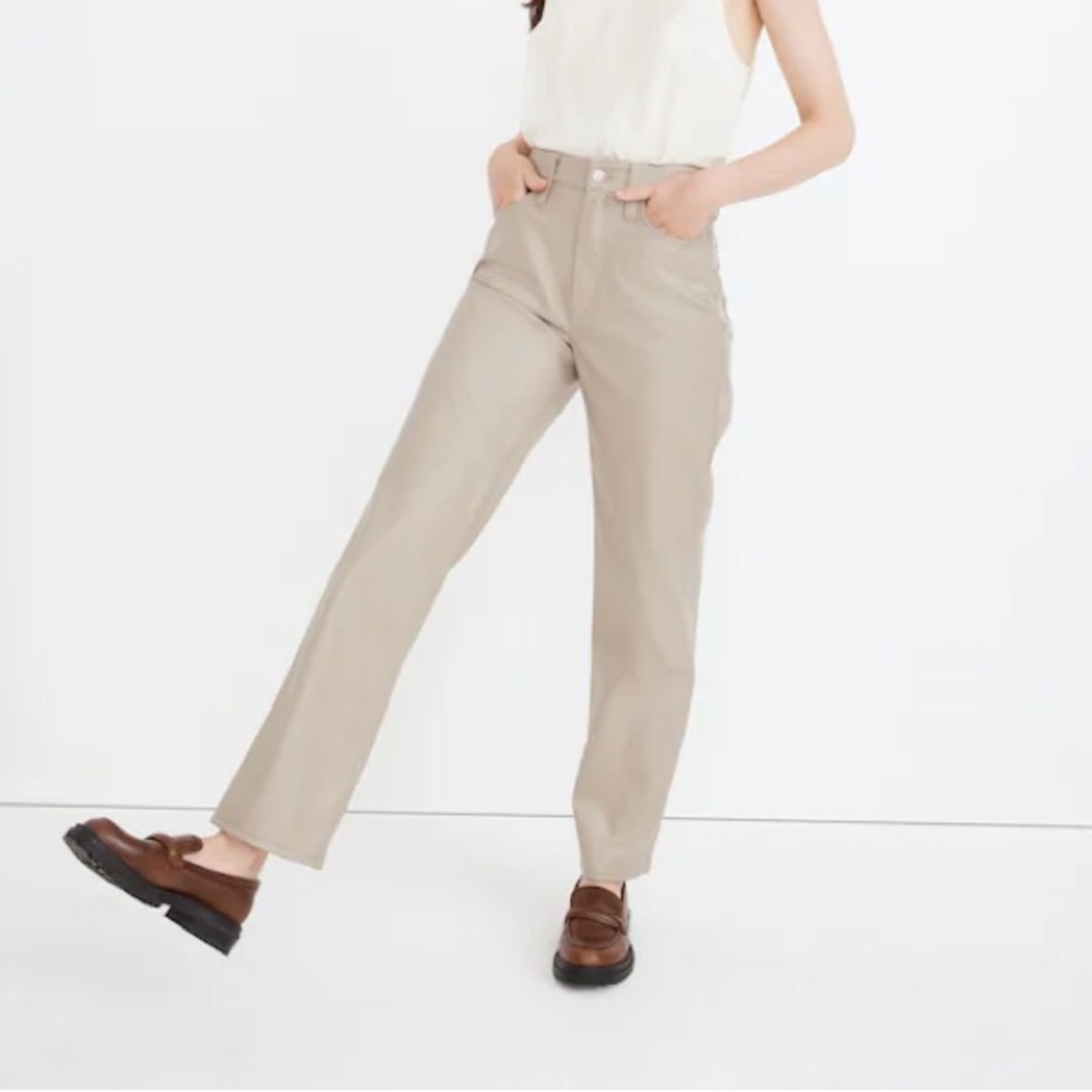 Madewell NWT faux Leather Pants - The Perfect Vintage Straight Pant